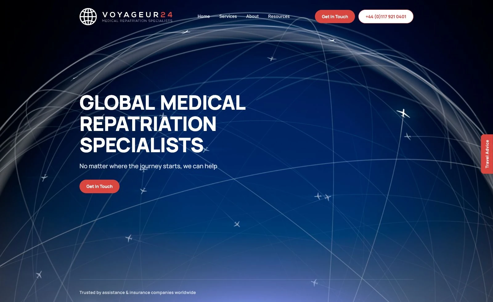 Fresh capture of the live Voyageur24 website